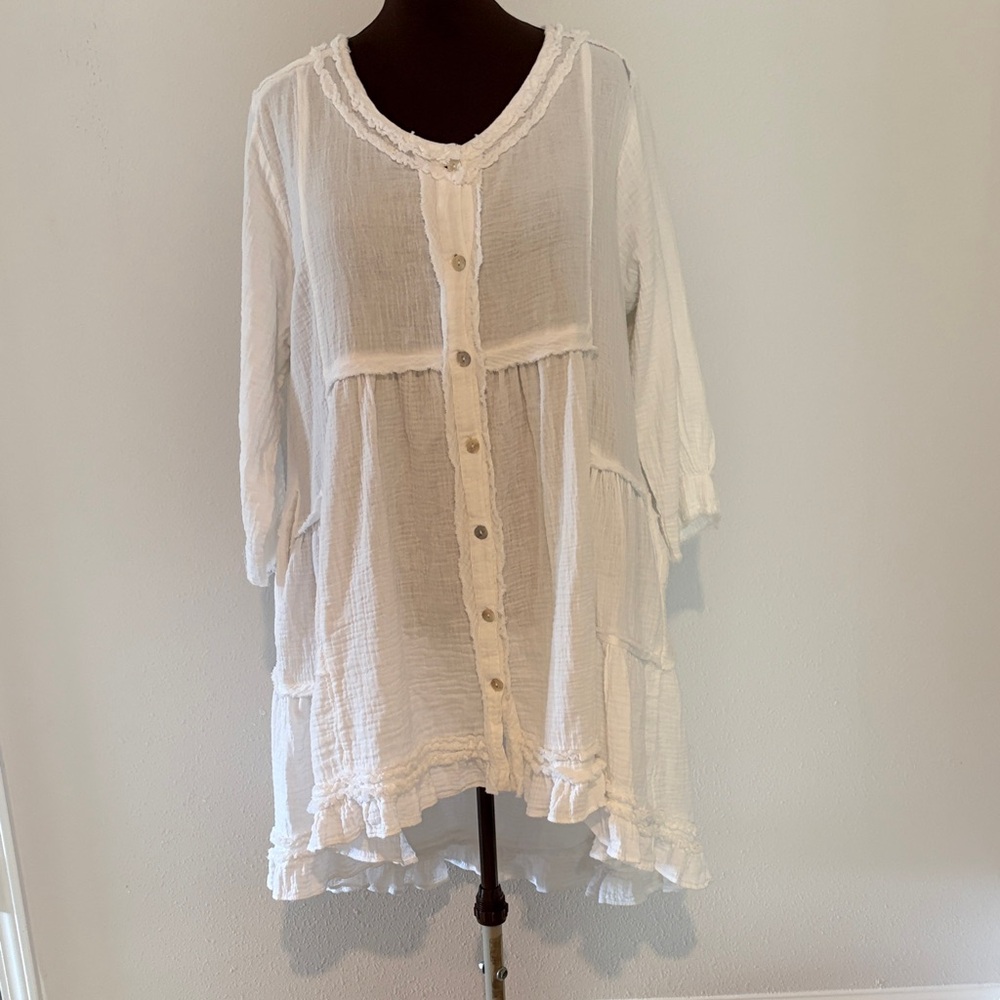 Paper Lace White Bohemian Top/Dress